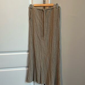 Zara brown linen maxi skirt